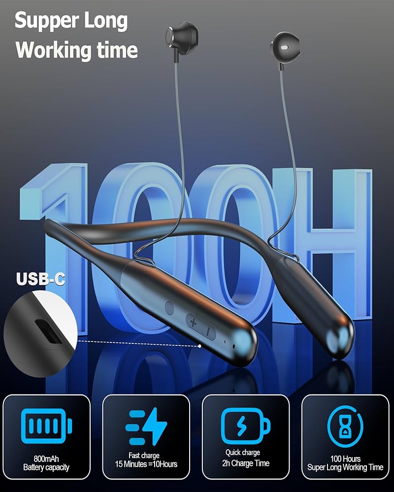 Amazon.com: ZXQ Wireless Bluetooth Neckband Headphones 100